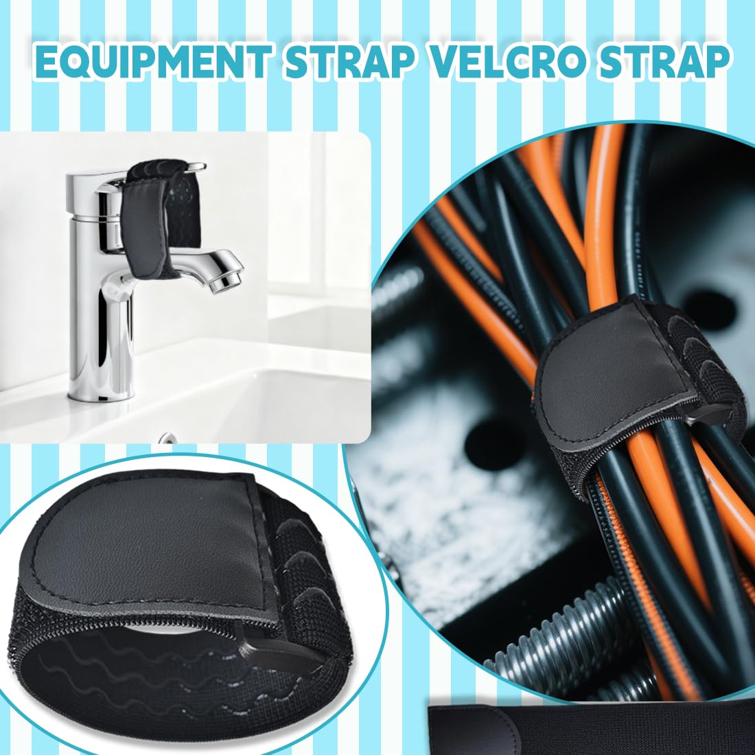Protezione per Bambini, Impedisce ai Bambini di Aprire il Rubinetto, Sicurezza dell'Acqua per Bambini, Banda Elastica in Velcro, Rubinetto, Per Cucina, Bagno (2 Pezzi, Nero, 5 * 30 cm)