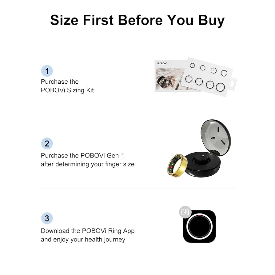 Amazon.com: POBOVi Smart Ring for Women Men- Sleep/Fitness