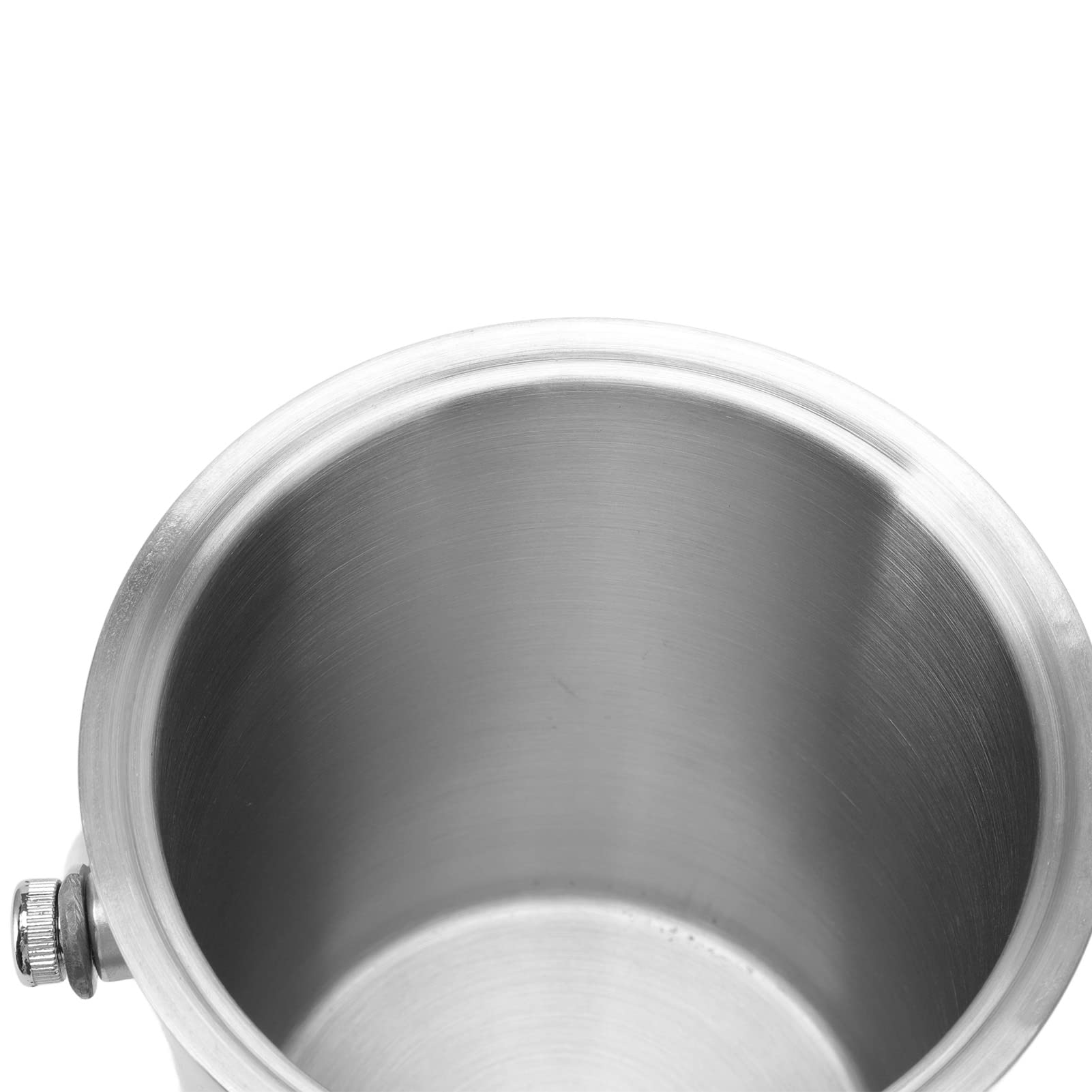 Cubo de hielo de acero inoxidable de doble pared de 1 L con tapa y pinza, cubo de hielo para bar ideal para vino, champán y otras bebidas, diseño en forma de cintura con asa,