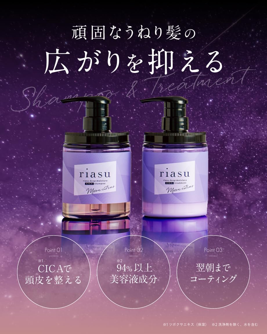 リアス ディープ モイスチャー CICA シャンプー トリートメント セット [ 美容室 サロンシャンプー ダメージ集中補修 うるおい保湿 ツヤ髪 ] 1セット/380m