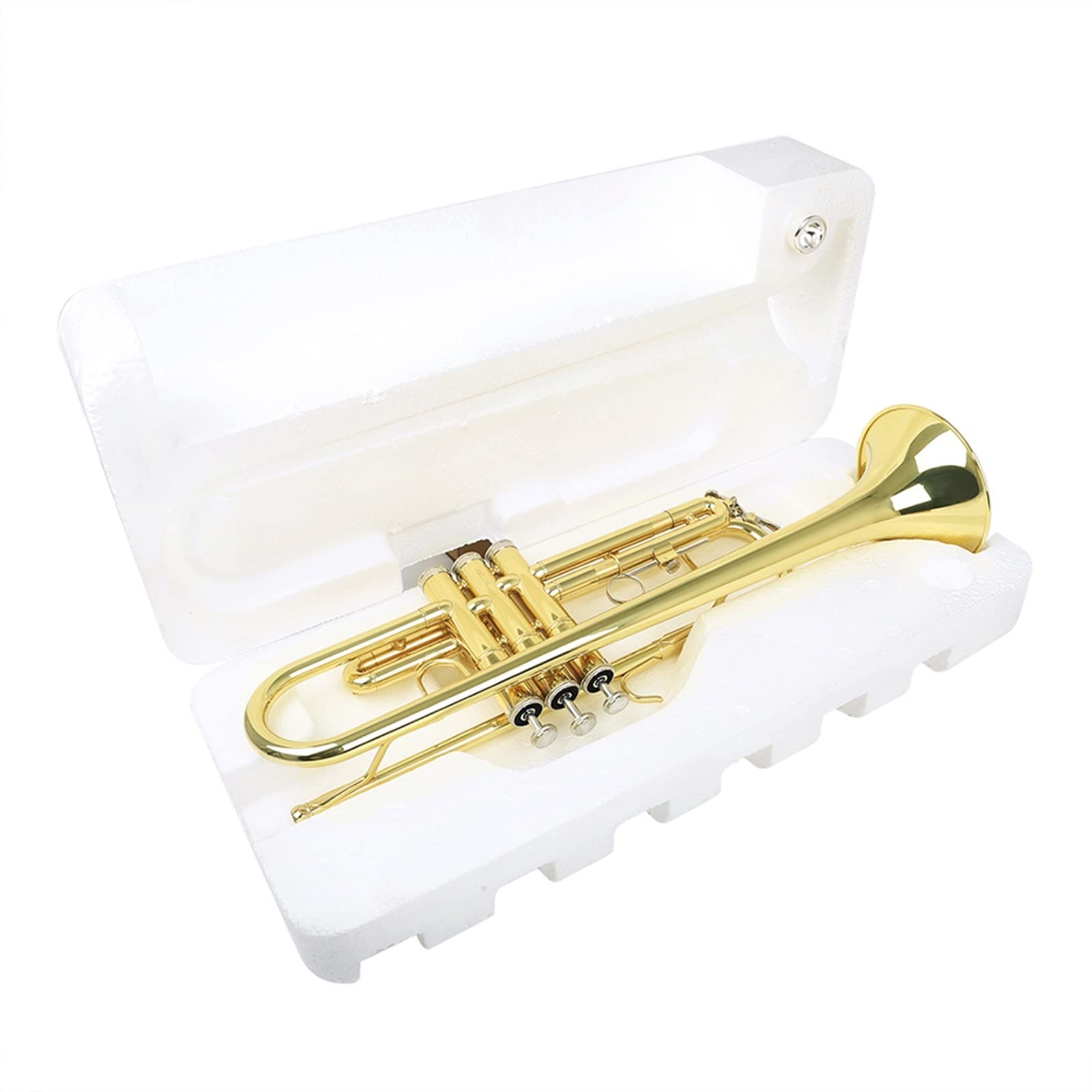 Trąbka Bb B Płaski Mosiężny Złoty Trwały Instrument Muzyczny Z Rękawiczkami Ustnikowymi Piankowy Futerał Instrument Trąbkowy Student Trąbka