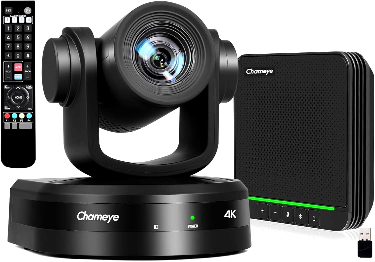 Chameye Set di 4K PTZ telecamera per conferenze con Microfono per conferenza Bluetooth, Zoom 20x, tracciamento automatico AI, USB 3.0, HDMI, telecamera per videoconferenze PTZ per Teams, Zoom (CB201)