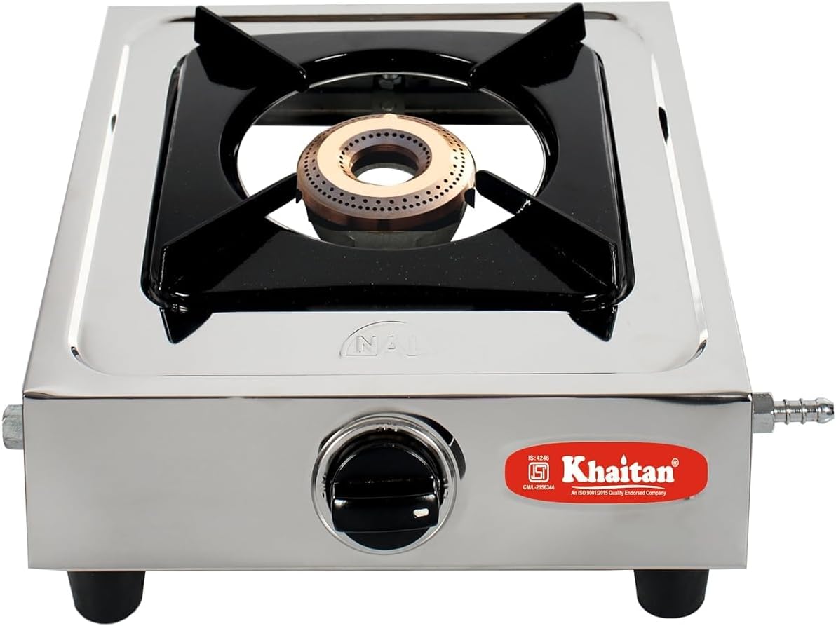 1 Burner Classic Stainless Steel Manual Gas Stove 1 Year Warranty (ISI Certified & BIS Approved)