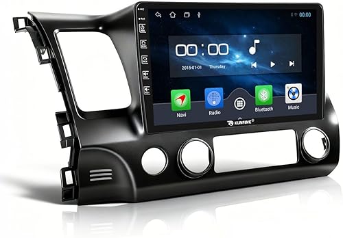 KUNFINE Android Autoradio Navegación del coche Estéreo GPS Radio 10 "IPS Pantalla táctil Pad BT WiFi Headunit Tablet para Honda Civic 2004-2011 si