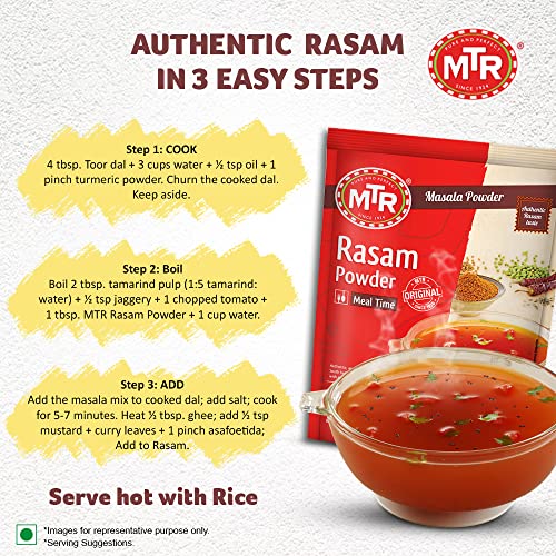 Image of MTR Rasam Powder | Traditional Masalas | Authentic Spiced South-Indian Soup | 200g (Pack of 3)