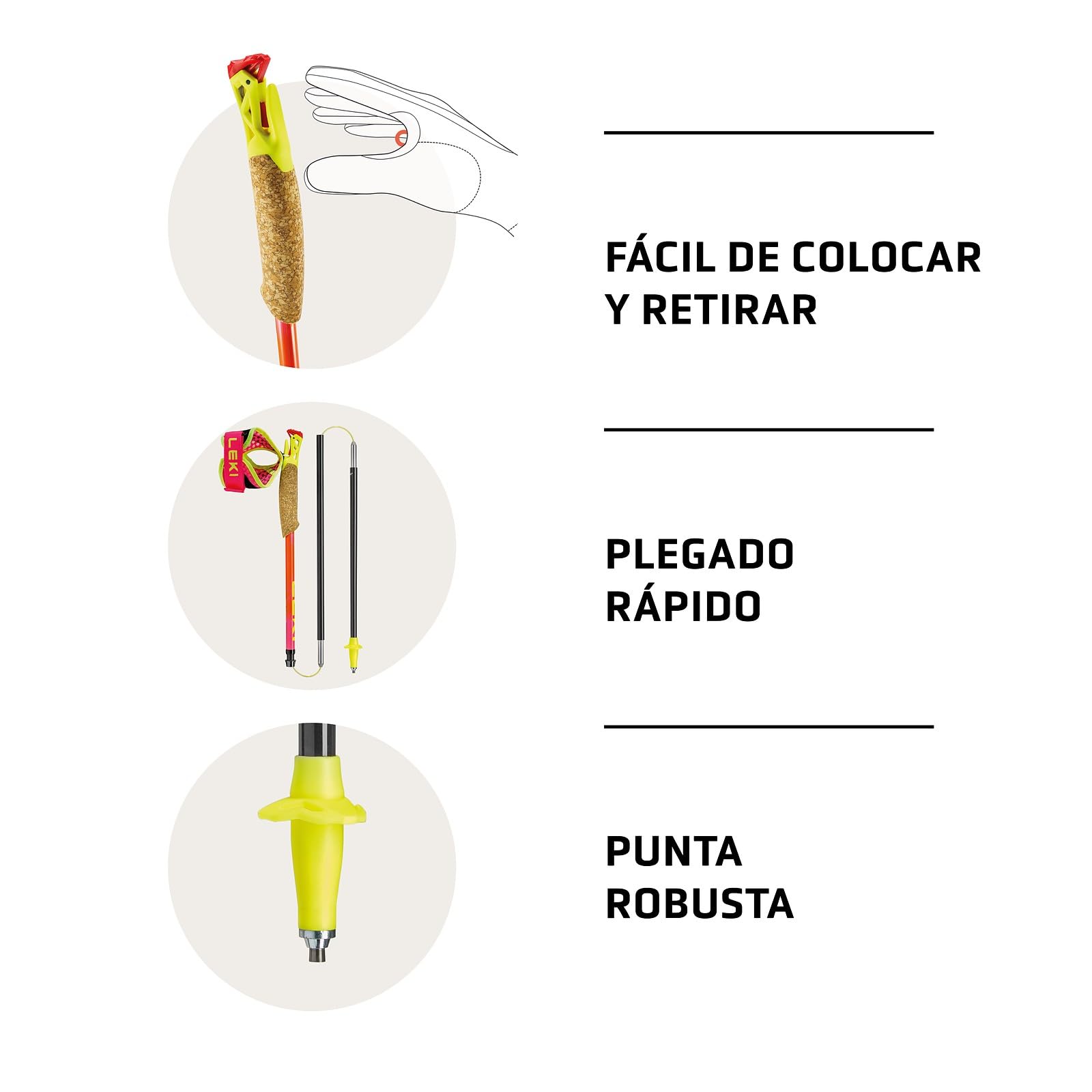 LEKI Ultratrail FX.One SL Bastones de Trail Running para Mujer y Hombre | Plegables de Carbono | ultraligeros | Longitud Fija