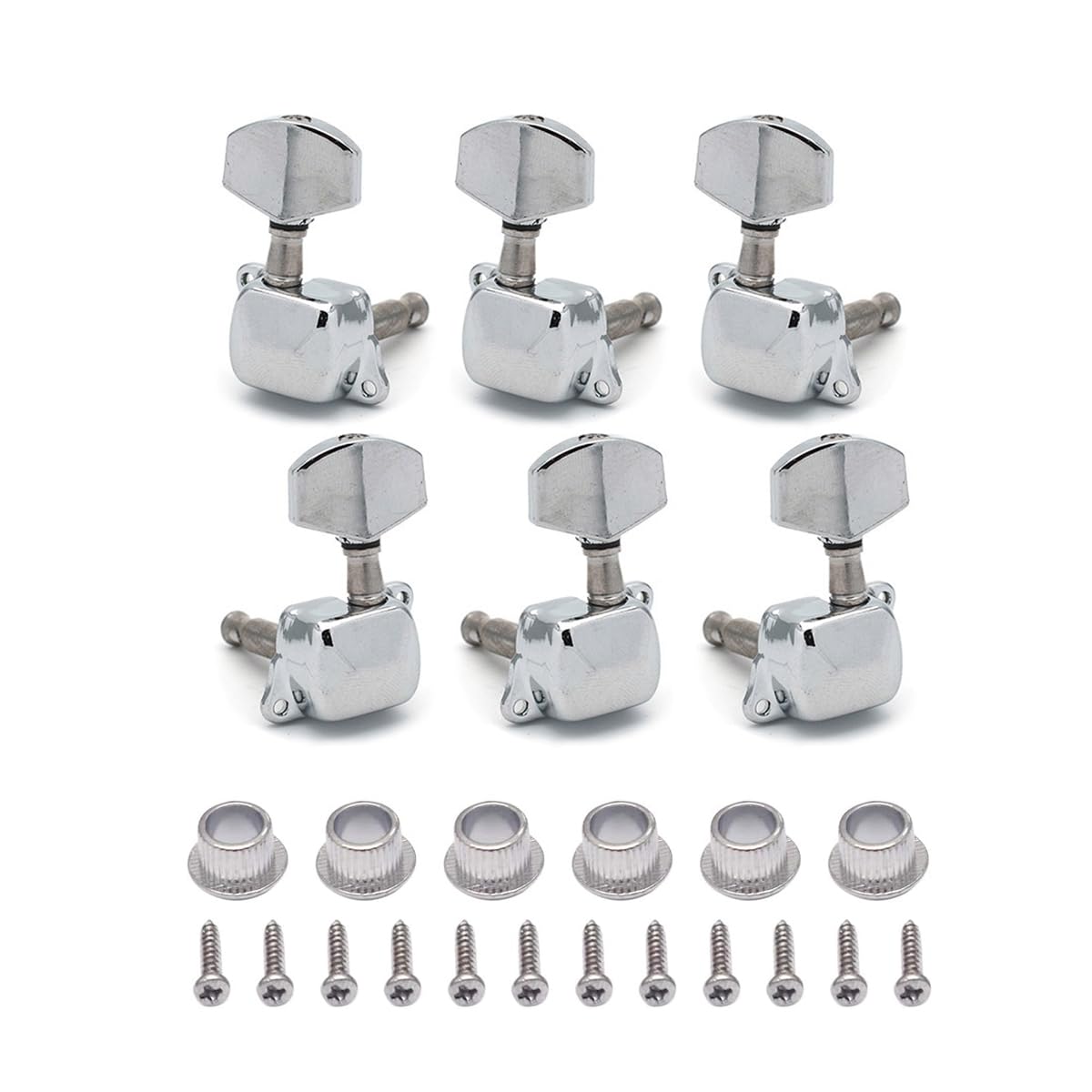 ROZILO Chrome 3+3 Semi-closed Guitar Tuners String Tuning Pegs Keys Machine Heads Set Electric Acoustic Guitar parts Replacement