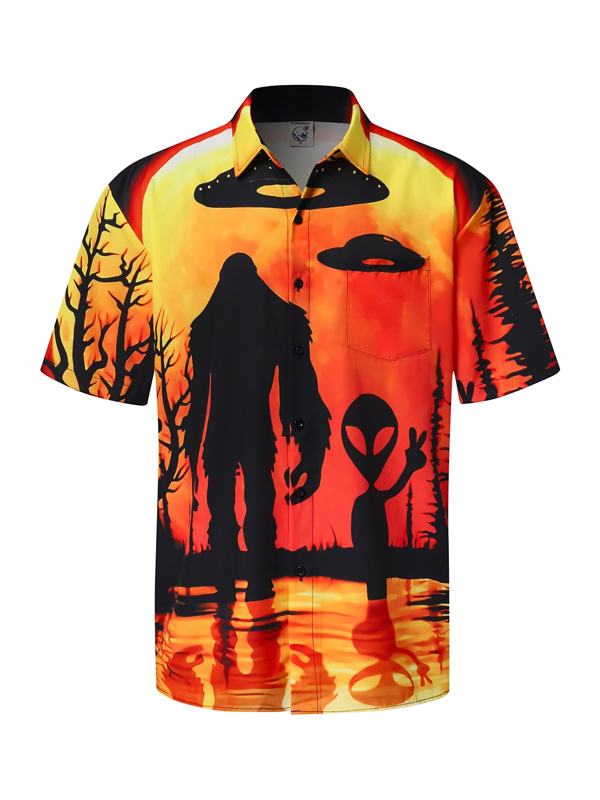 Hardaddy Men's Hawaiian Shirt Short Sleeve Funny Printed Casual Button Down Aloha Shirts