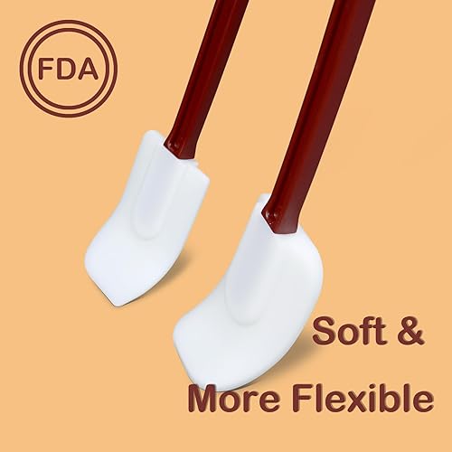 Miniatura 2 de Espátulas de silicona resistentes al calor. Espátula comercial para cocinar. Espátulas de goma resistentes. Juego de 2 espátulas de silicona (9.5