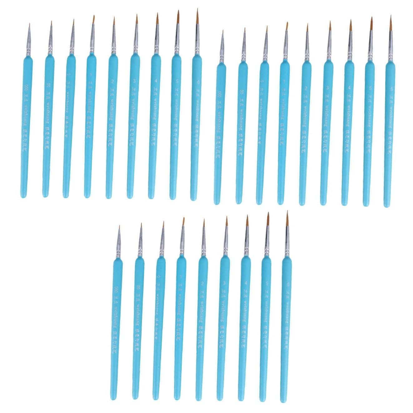 STOBOK Lot De 3 Pinceaux À Pointe Fine pour Peinture Et Dessin pour Débutants Et Professionnels Sky - 9 Pièces X 3