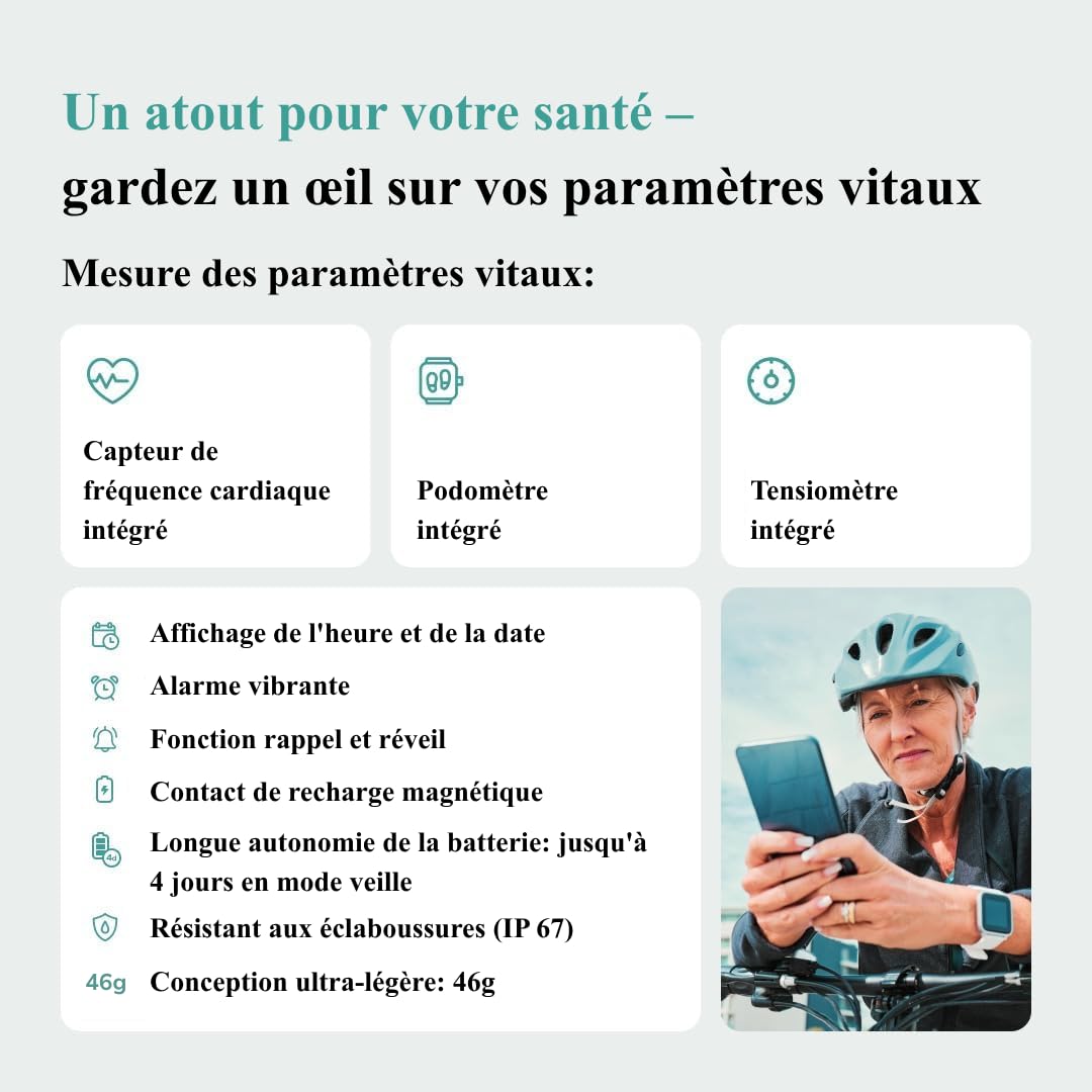 Montre Téléphone Senior GPS SOS Anti-Chute | Appel SOS en Cascade vers 3 Proches, Sans Abonnement, Marque Allemande, Opérateur Libre – Hors Certains Forfaits Prépayés