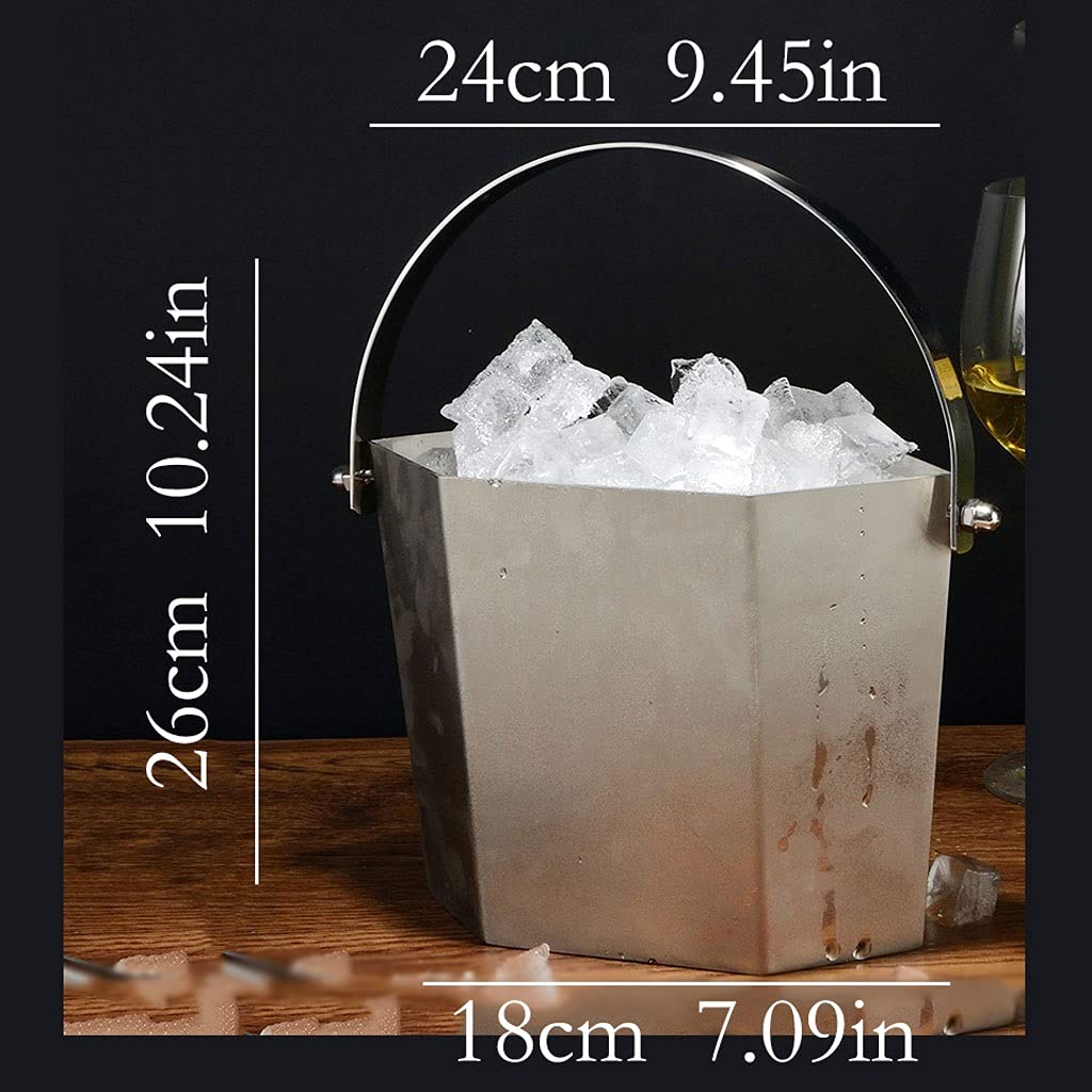 Cubitera/Enfriador Bar de acero Inoxidable Cerveza cóctel Cubo de Hielo Restaurante hogar champán Cubo portátil Creativo Hexagonal Bebida Cubo de Hielo Cubiteras Botellas