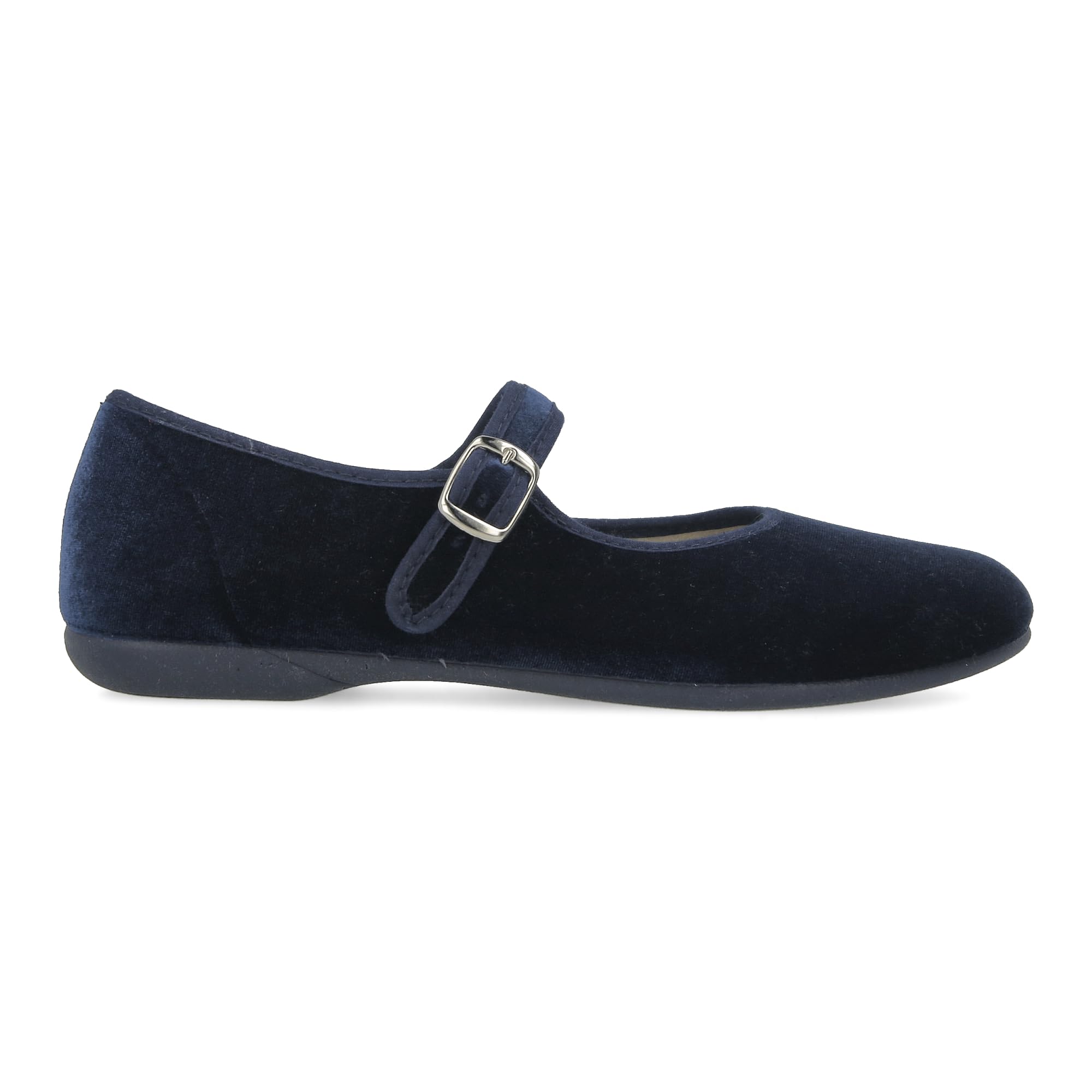 Mary Janes en Velours pour Femmes. Ballerines Plates décontractées Maryjane Sandales Confortables. Fabriqué en Espagne. Fermeture à Boucle. Couleur Noir et Bordeaux