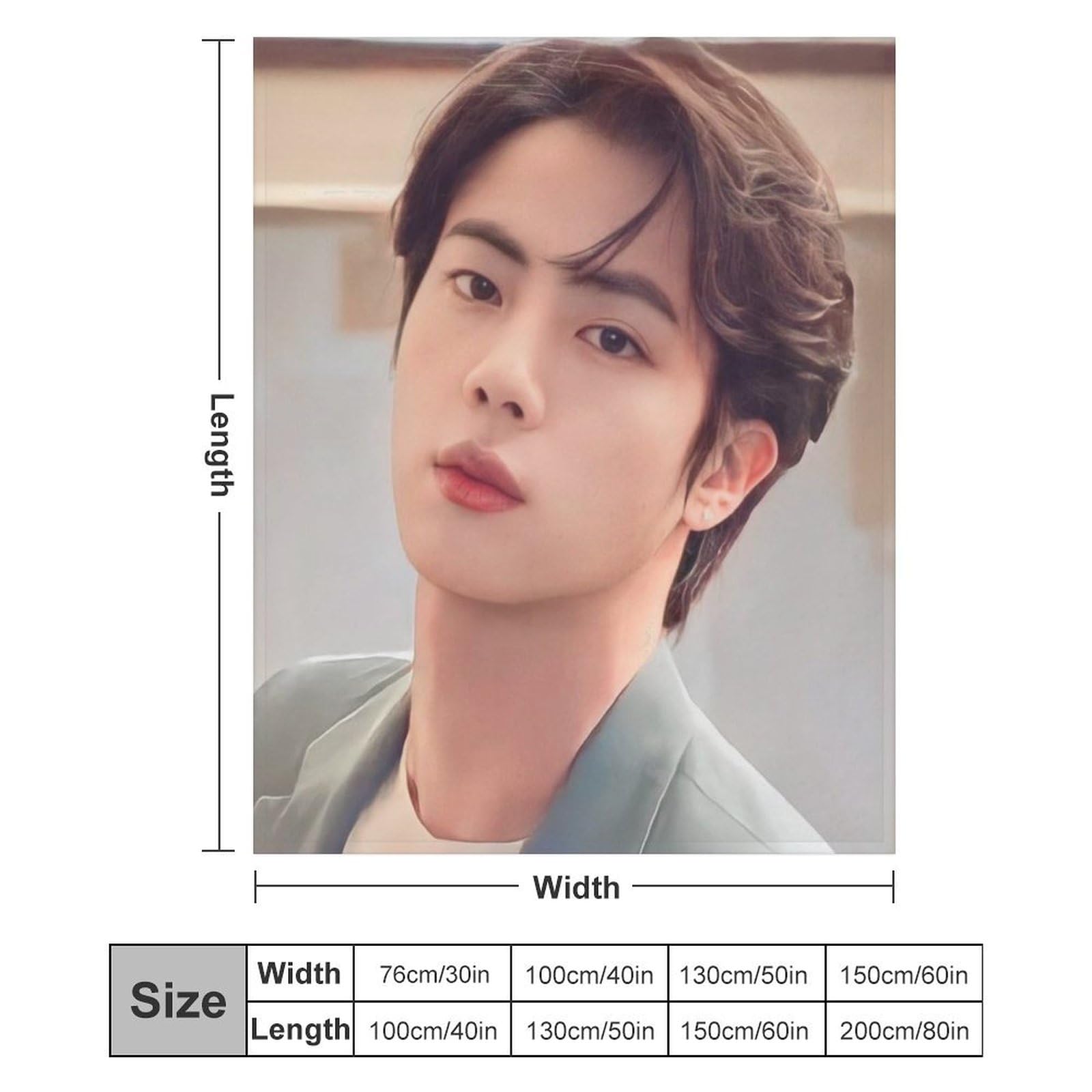 Amazon｜BTS Jin ブランケット 掛け毛布 洗える 耐久性 毛布