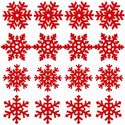 16 Sottobicchiere Natale, sottobicchieri con design a fiocco di neve Sottobicchiere riutilizzabili antiscivolo resistenti al calore per la decorazione della tavola da pranzo della festa di Natale