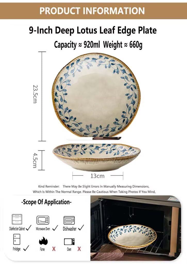 Cuenco de ceic irregular de 920 ml, plato profundo para uso doméstico, cocido a alta temperatura, plato de servir Ele para ensalada, pasta y postres