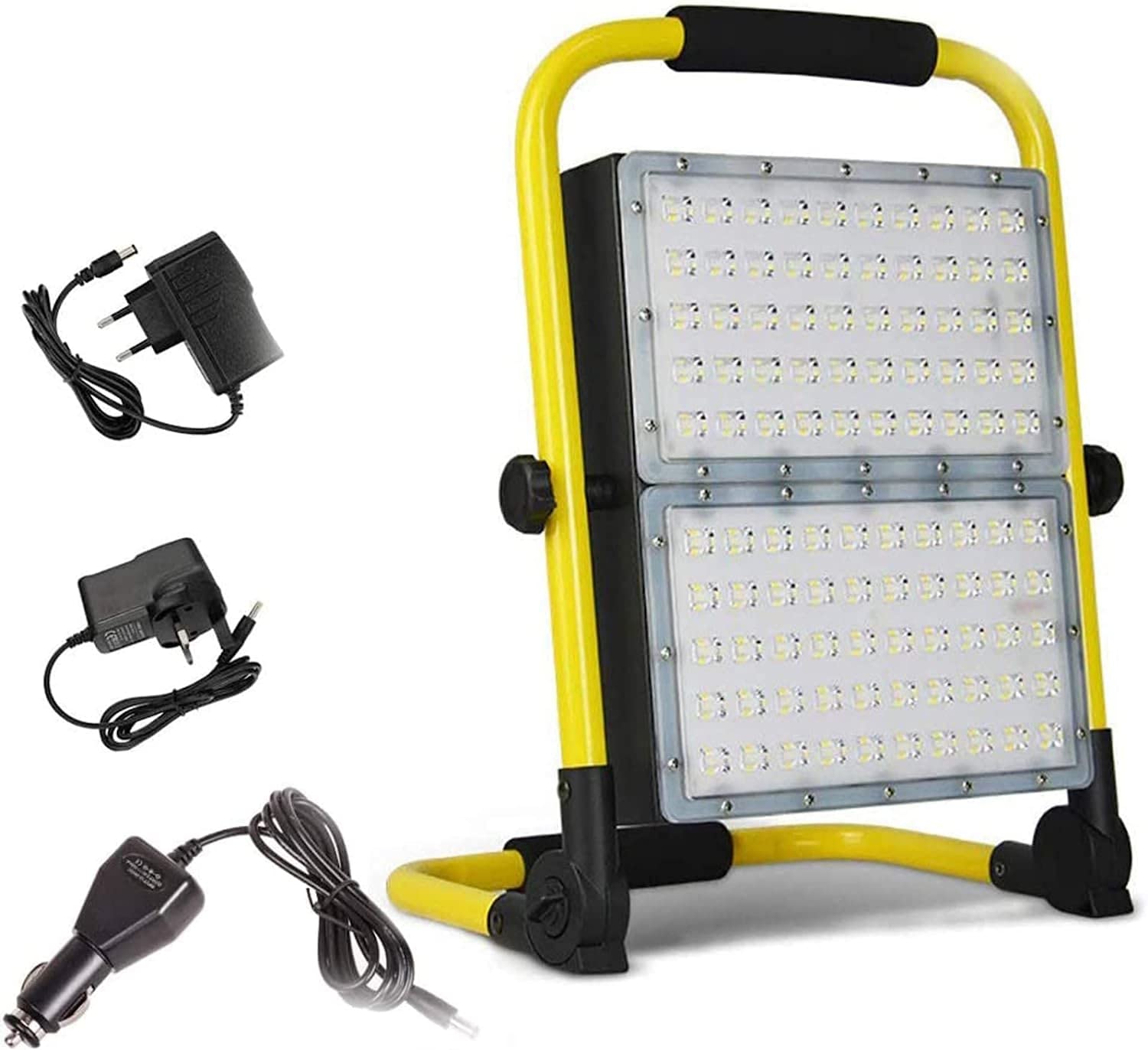 Luz de trabajo recargable LED de 100 W, luces de inundación portátiles para exteriores, 3 modos de brillo, carga USB, resistente al agua IP66, batería recargable de 36000 mAh, lámpara de lugar de trab