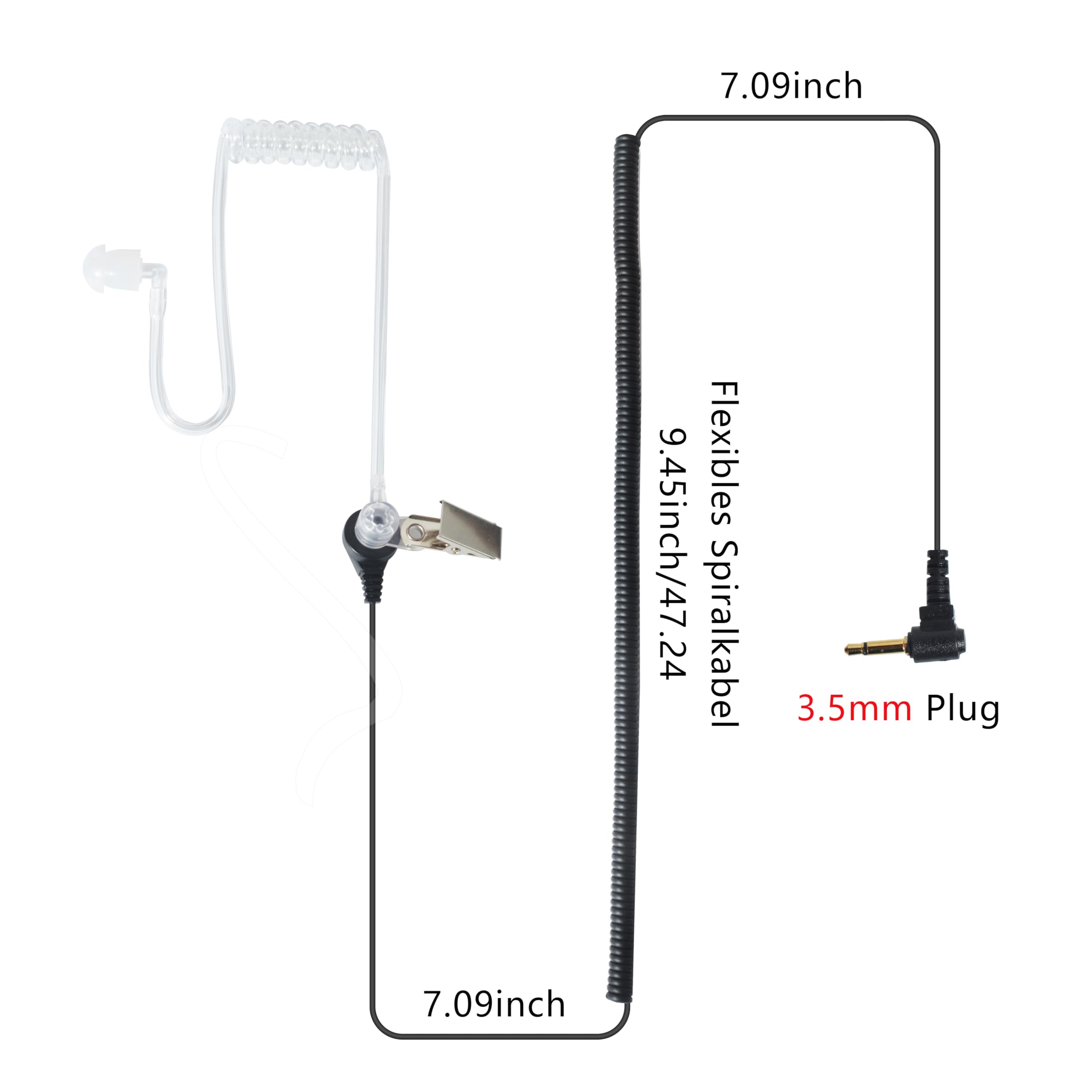 UAYESOK 1 Pin 3.5mm Receiver/Listen Only Walkie Talkie Earpiece - Image 2