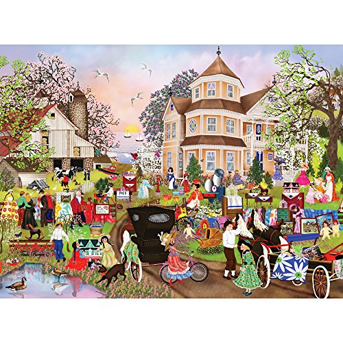 Bits and Pieces - 1000 Piece Jigsaw Puzzle for Adults - Yard Sale - 1000 pc Scenic Victorian Spring Jigsaw by Artist Tuula Burger