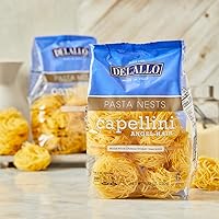 Vista 4 de DeLallo Capellini Egg Pasta Nests, Angel Hair Long-Cut Pasta, 8.8oz Bag