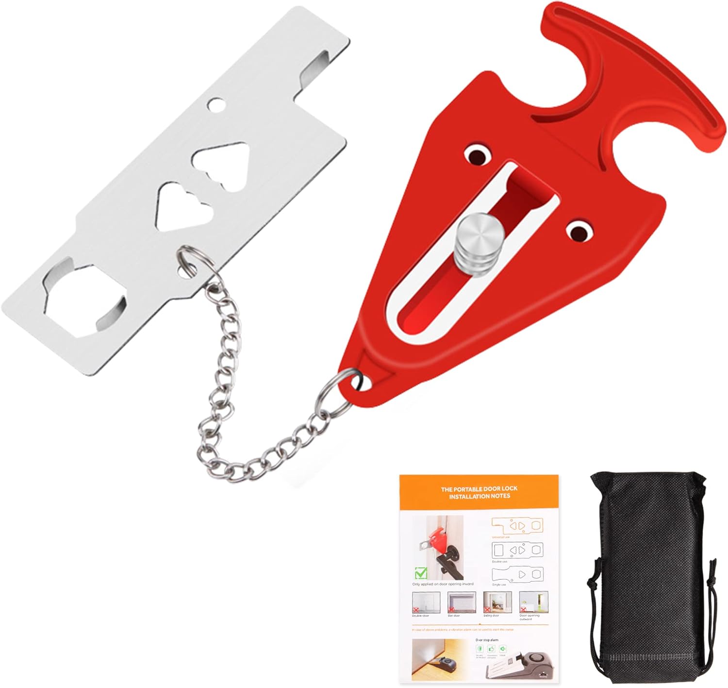 Cerradura de puerta portátil Cerradura de viaje con bolsa de almacenamiento evita el acceso no autorizado Seguridad antirrobo y privacidad Air BNB