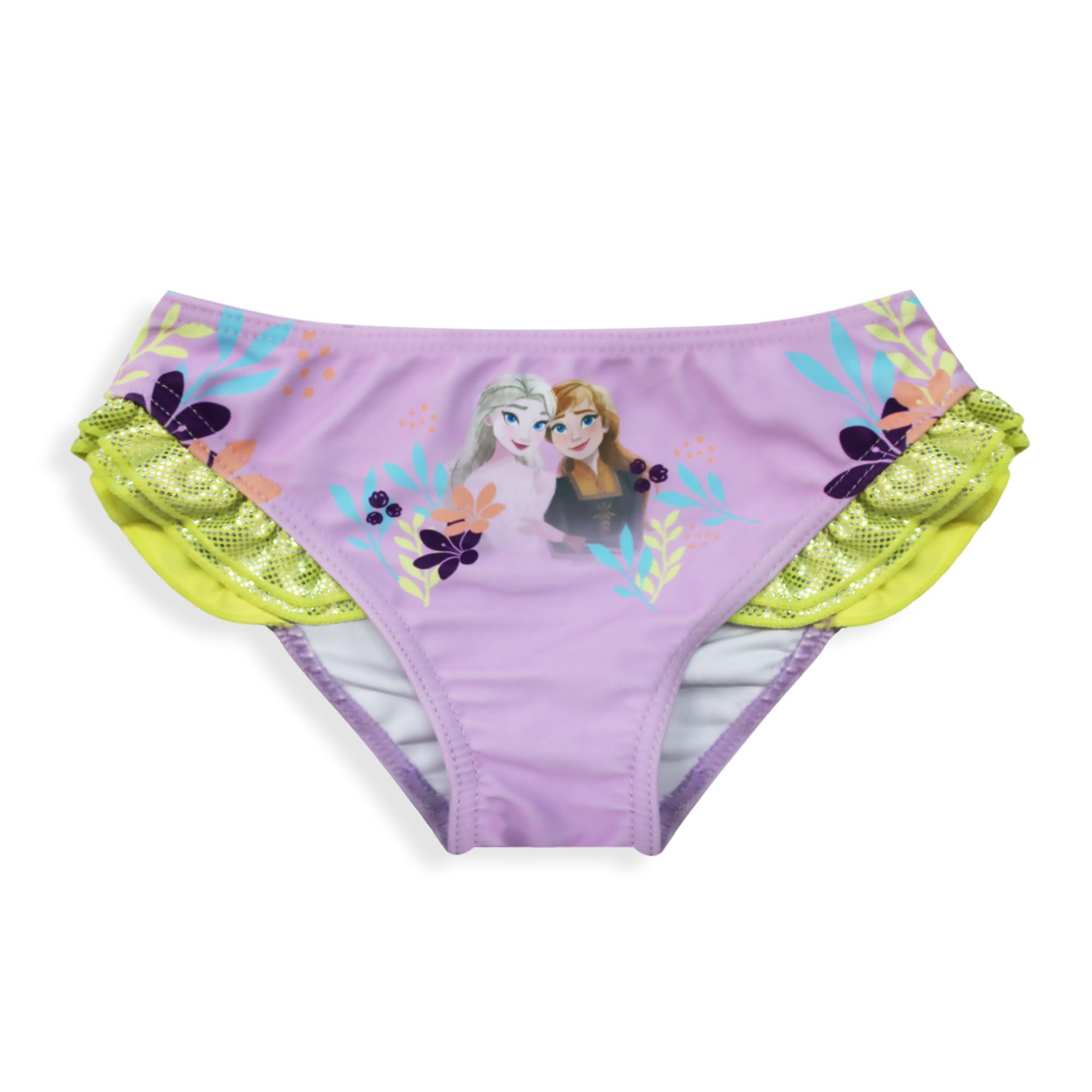 Disney Bañador slip playa para niña Frozen Elsa y Anna con volantes 6657