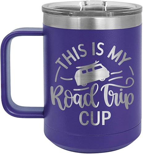 This is my road trip cup púrpura 15 oz taza de café wtapa superior deslizante  taza de café de viaje aislada  Ideas de regalos de cumpleaños o