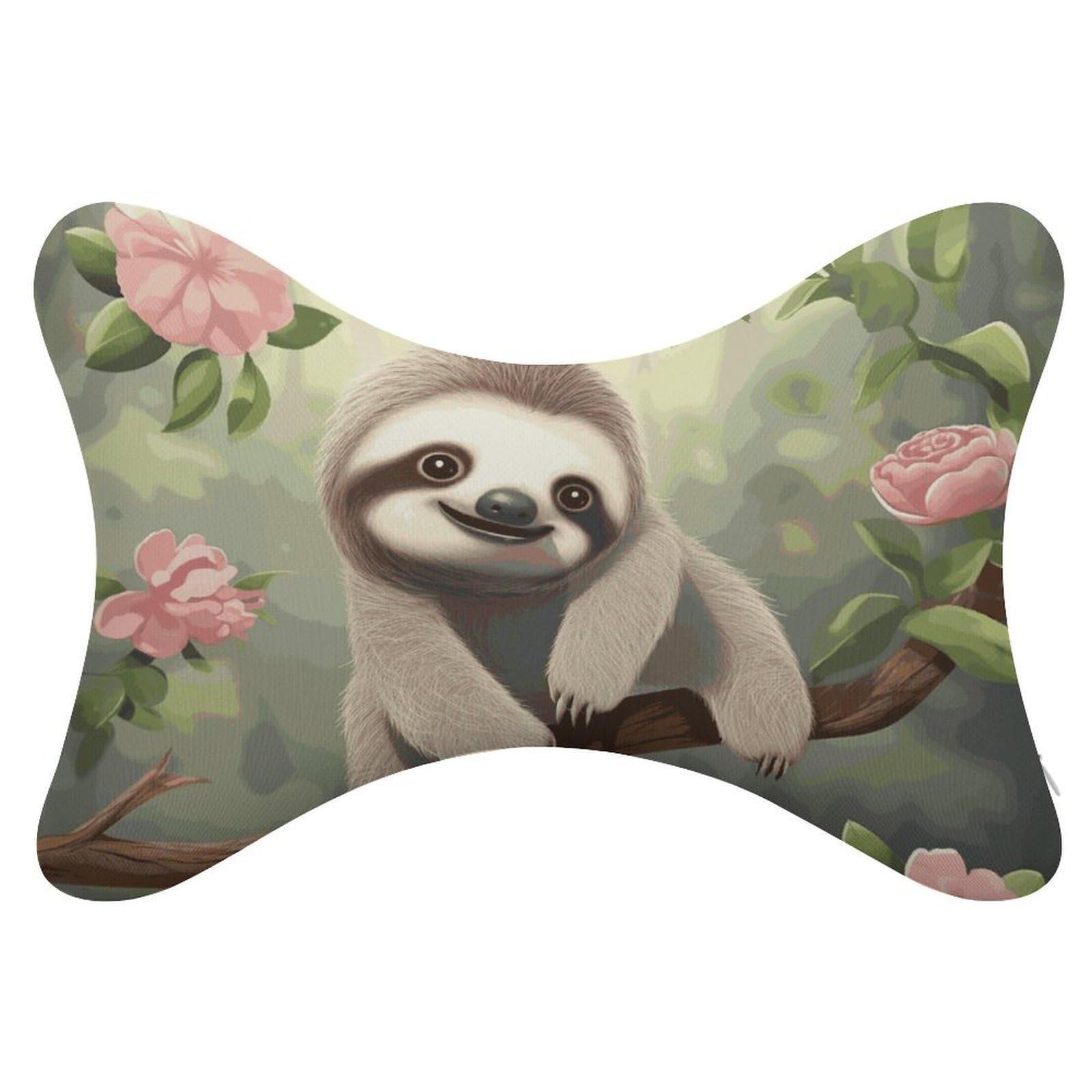 JTREHY - Dog Bone Shaped Car Neck Pillow Back Headrest Chiropractor Adjustable Strap Sofa Lounge Chair for Car Seat