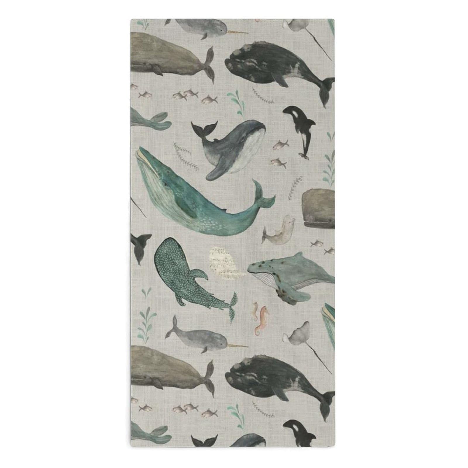 NCLQVJXZKHW Whale Song Print Hand Towels Soft Face Towel Gym Bathroom Travel Hotel 13"x28"