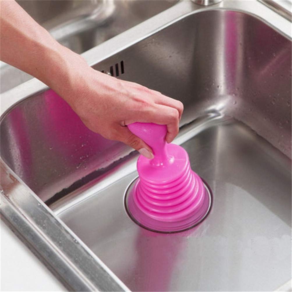 Flybloom Toilet Suction Plunger Home Kitchen Sink Plunger Blocked Toilet Bath Drain Unblock Sinks Pipe Cleaner,Rose Red