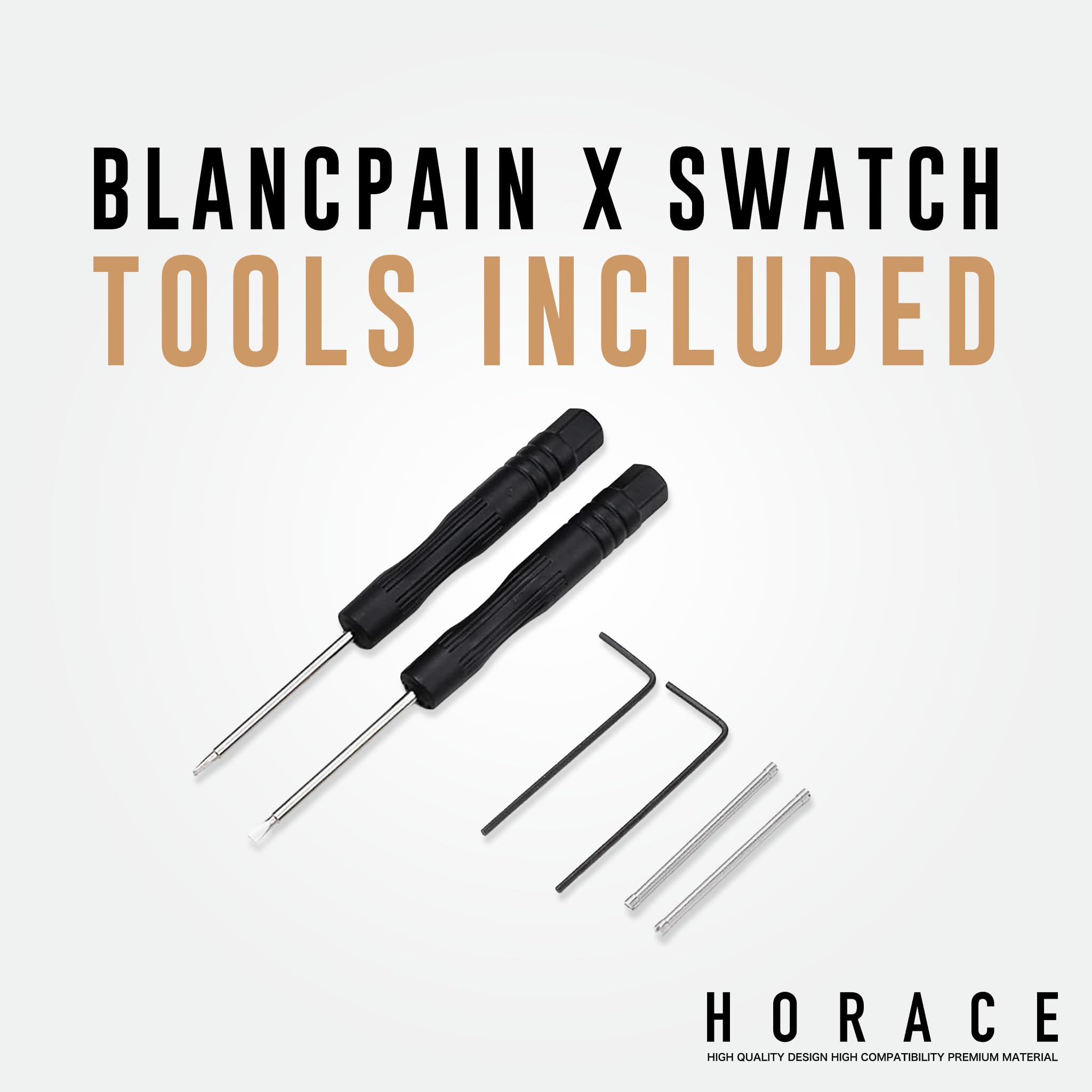 HORACE Cinturino per orologio da 22 mm in Silicone Liquido – Compatibile con Blancpain x Swatch Scuba Fifty Fathoms – Kit di montaggio incluso