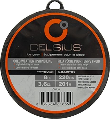 Celsius Línea de monofilamento para clima frío 220 yardas, prueba de 8 lb