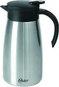 OSTER GARRAFA TÉRMICA EM AÇO INOX 1000ML CASSELBECK– CORPO E CÁPSULA EM AÇO INOXIDÁVEL E TAMPA COM ALÇA EM BAQUELITE