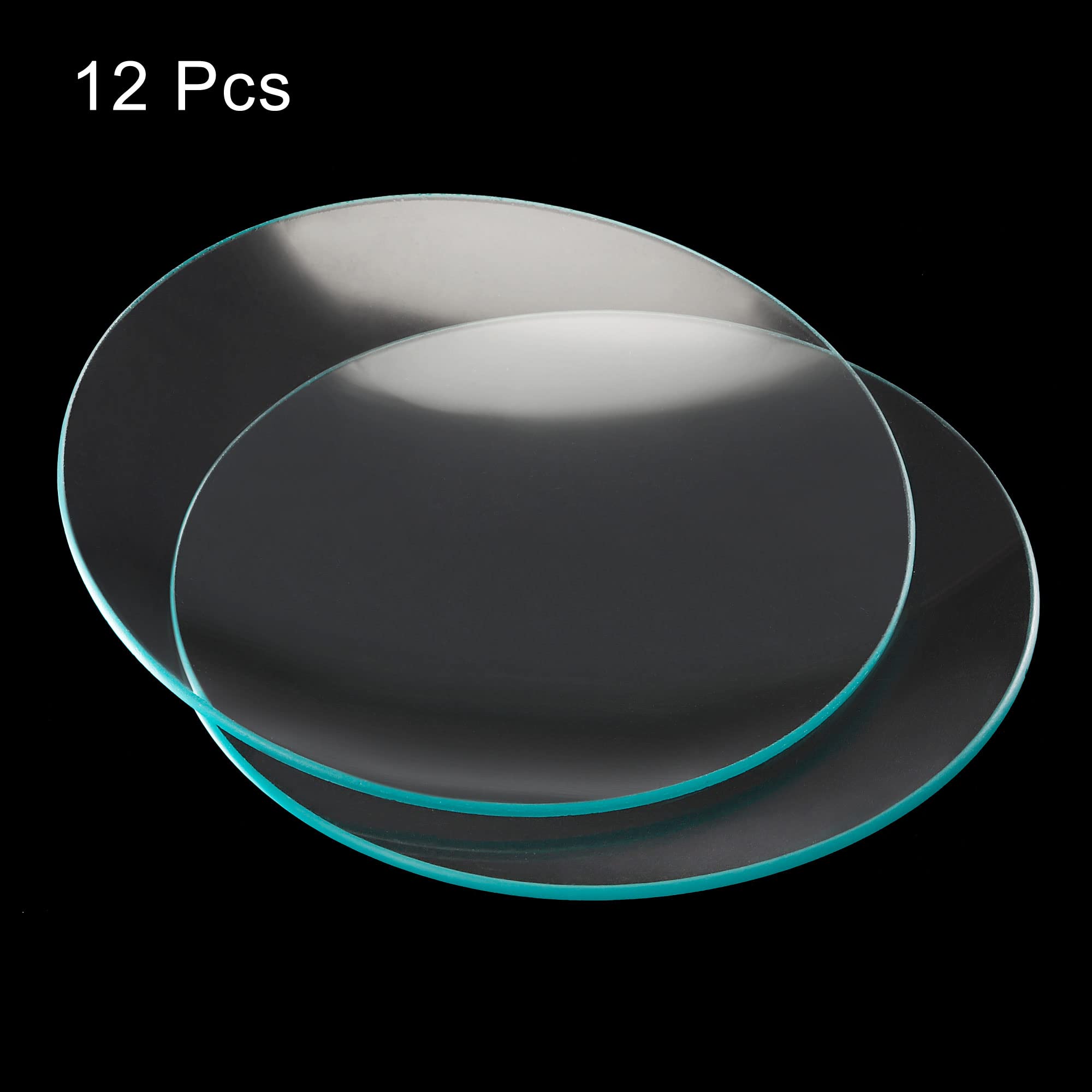 PATIKIL 100mm Diámetro Reloj Cristal, 12 Paquetes Precipitados Vaso Cubierta Liso Bordes Biselado Arco para Laboratorio, Transparente