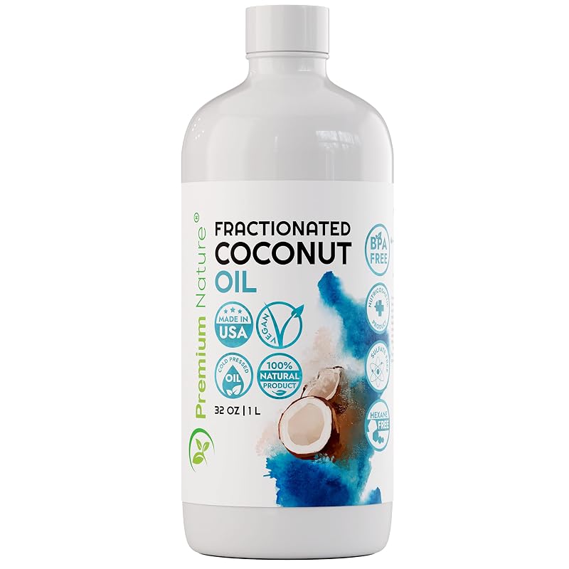 Óleo de coco fracionado Premium Nature com bomba, 946 mL
