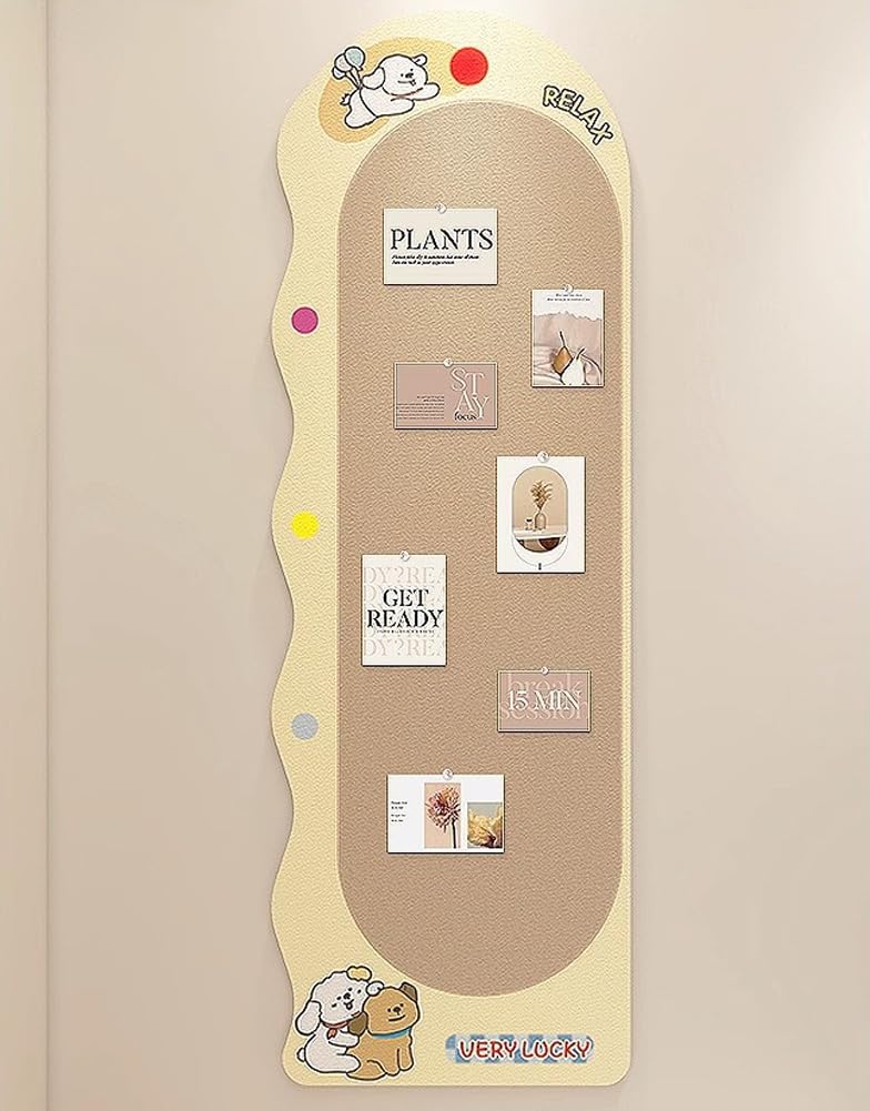 Tablero de Corcho y Fieltro con chinchetas para decoración de Paredes en dormitorios y oficinas, Tablero de avisos y Notas con 30 chinchetas, Tablero de Fotos DIY