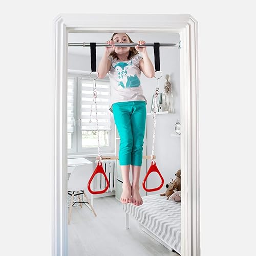 Miniatura 4 de DreamGym  barra de Trapecio y gimnasia con anillas para puerta.