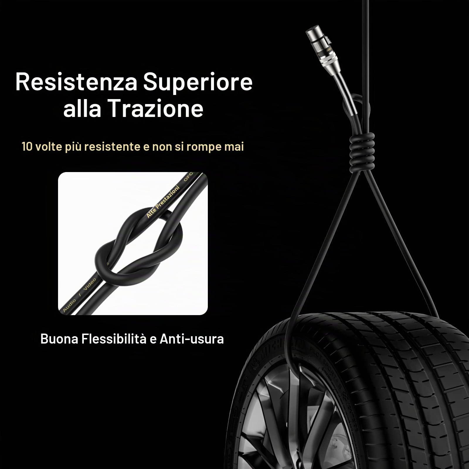 Cavo XLR Bilanciato 10m, 2 Pacchi Design SR a molla in metallo Cavo per Microfono,per Registratore da Studio, Microfono, Mixer, Sistema di Altoparlanti