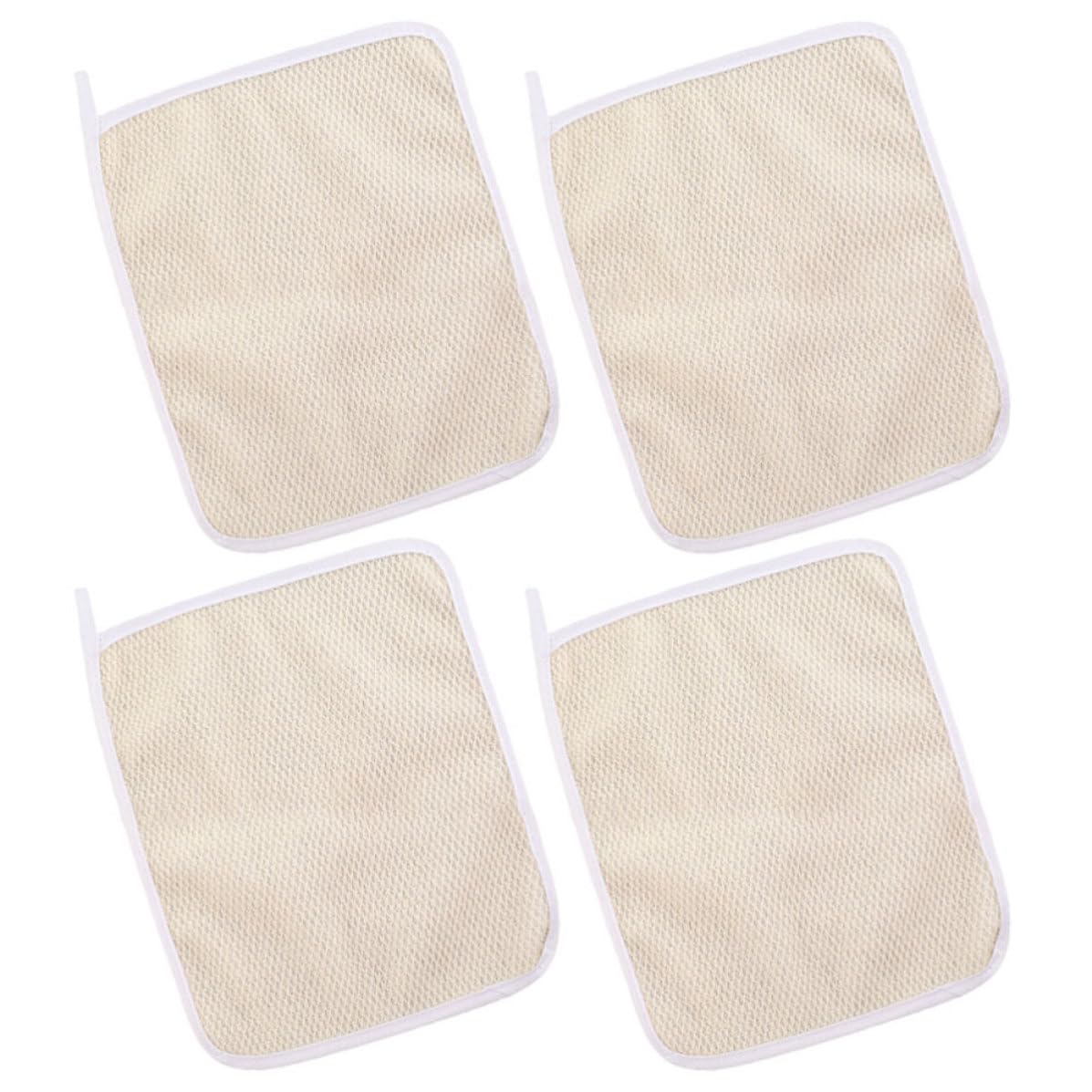 4pcs Exfoliating Washcloths for Face and Body, Nylon and Cloth Bath Scrubbing Towels with Deep Cleaning and Horn Removing Function, for Shower and Daily Skin Care