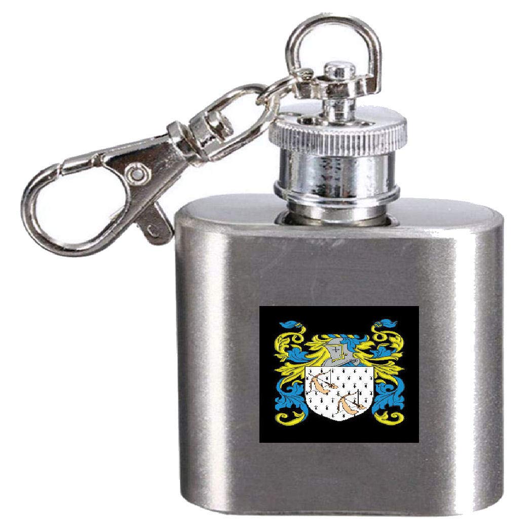 Flasque avec blason Graeme de 28,3 ml en acier pour alcool
