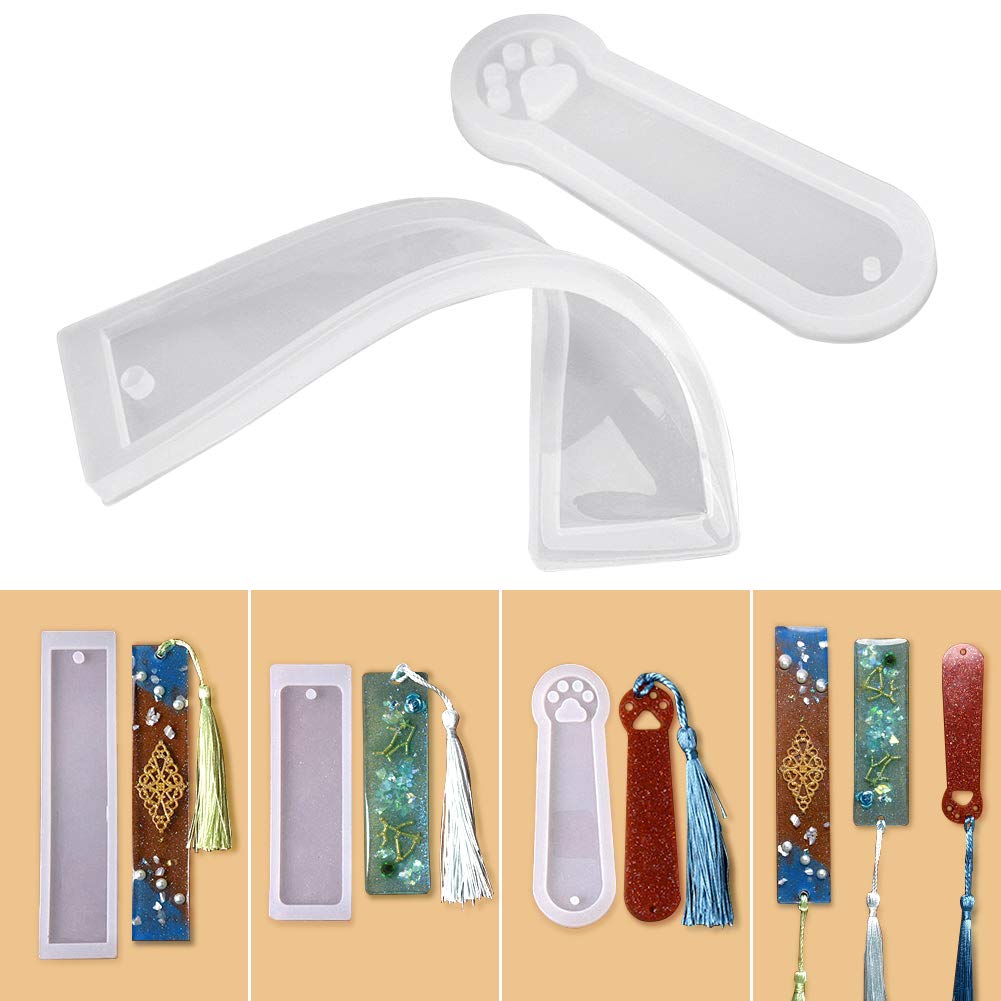 3 Stampo In Silicone Per Segnalibri Fai Da Te – Resina Epossidica, Formato Rettangolare E Artiglio Di Gatto, Riutilizzabile - 5