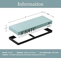Vista 5 de Whetstone 600/2000 Grits - Kit de afilado de piedra húmeda con base de goma antideslizante guía de ángulo y piedra aplanadora