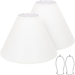 Empire Lamp Shades Set of 2, 6"Top x 16"Bottom x 10.8"High,White Lamp Shade