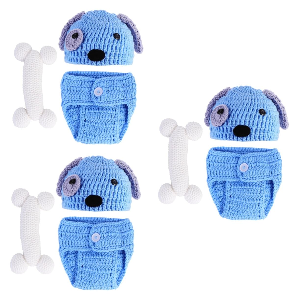 POPETPOP Ropa De Para Cachorros Accesorios De Fotografía Para Bebés Conjunto De Mano Sombrero Pantalones Cortos Para Sesiones Fotográficas De Recién Nacidos Color Azul