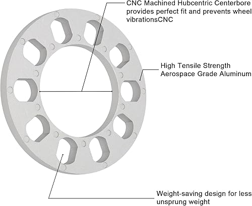 Miniatura 3 de IRONTEK Espaciadores de rueda de 0.47 pulgadas para 5x108, 5x110, 5x112, 5x114.3 (5x4.5), 5x115, 5x120.65 (5x4.75), 5x120, 5x127 (5x5), 5x130 (ID