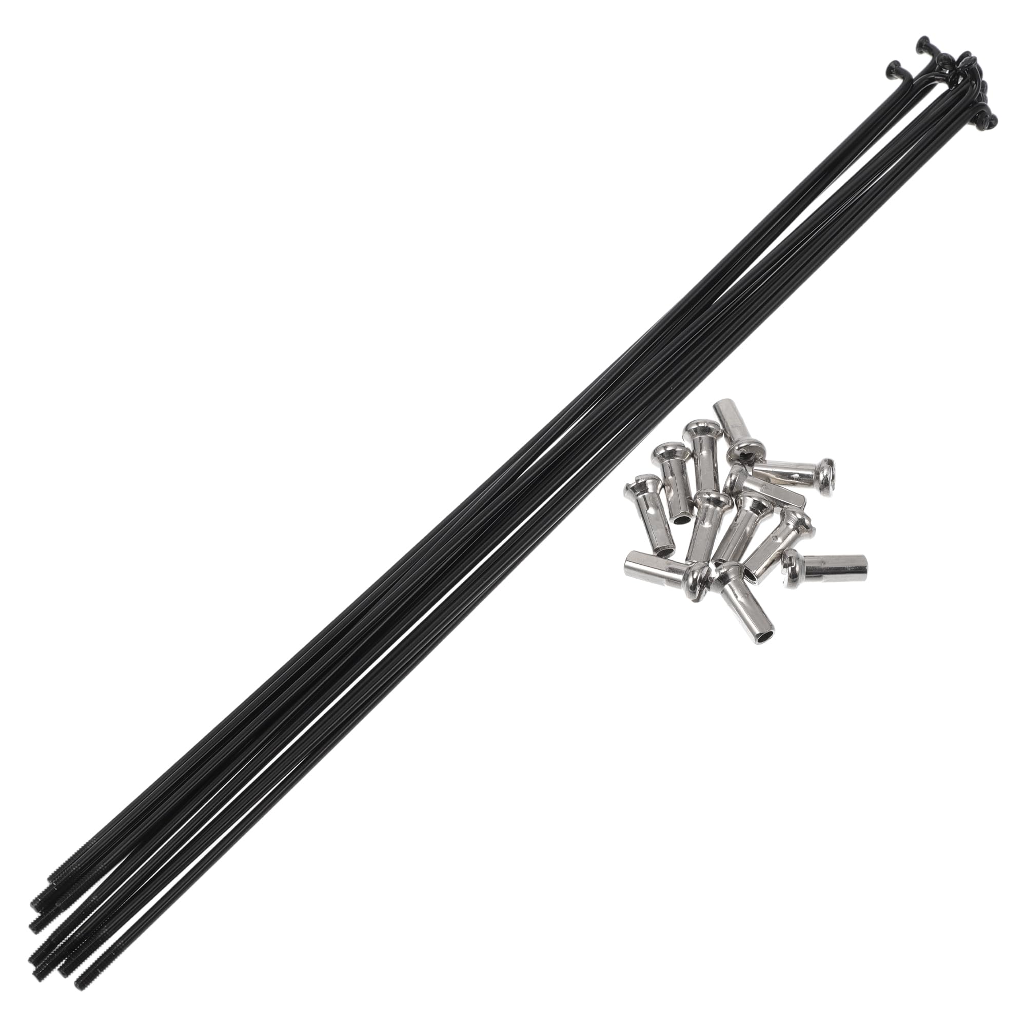 A ABSOPRO Bicycle Spokes Set 14G 219mm 304 Stainless Steel Black w Nipples