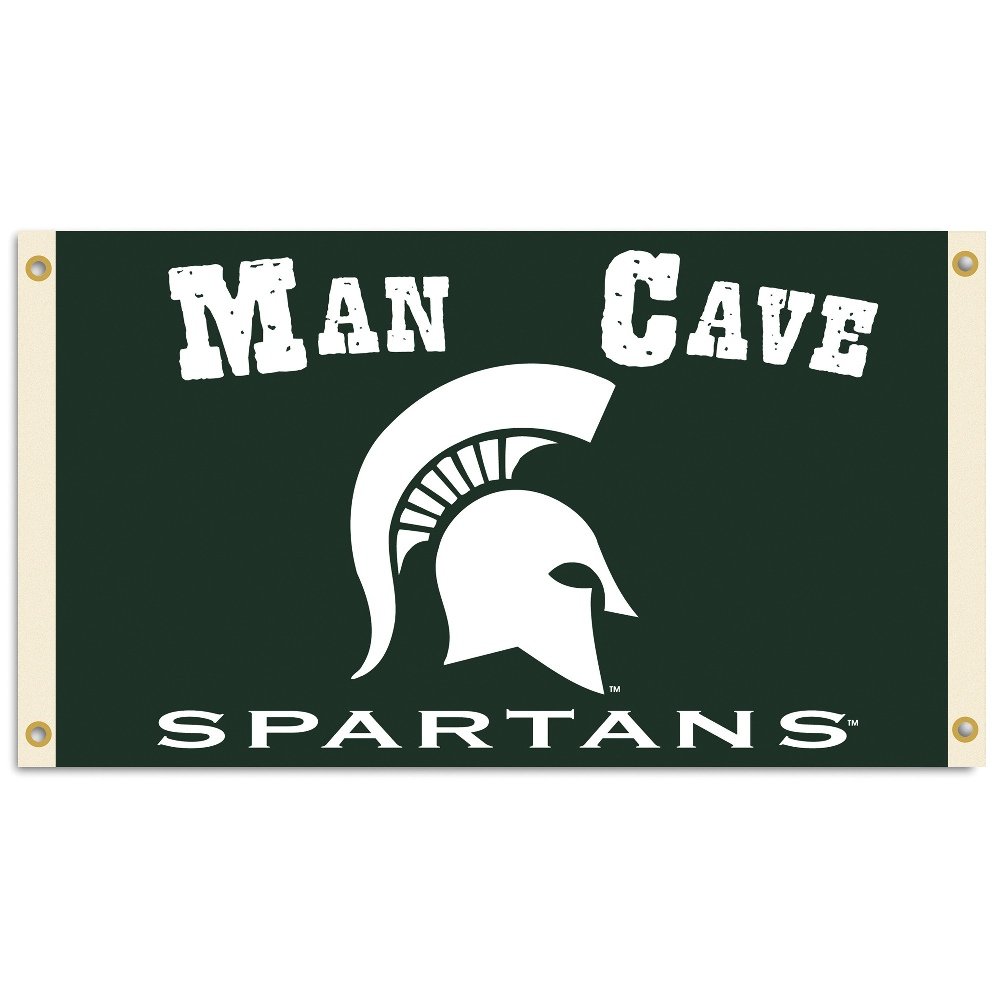 NCAA Michigan State Spartans Man Cave Flag with 4 Grommets, 3 x 5-Feet