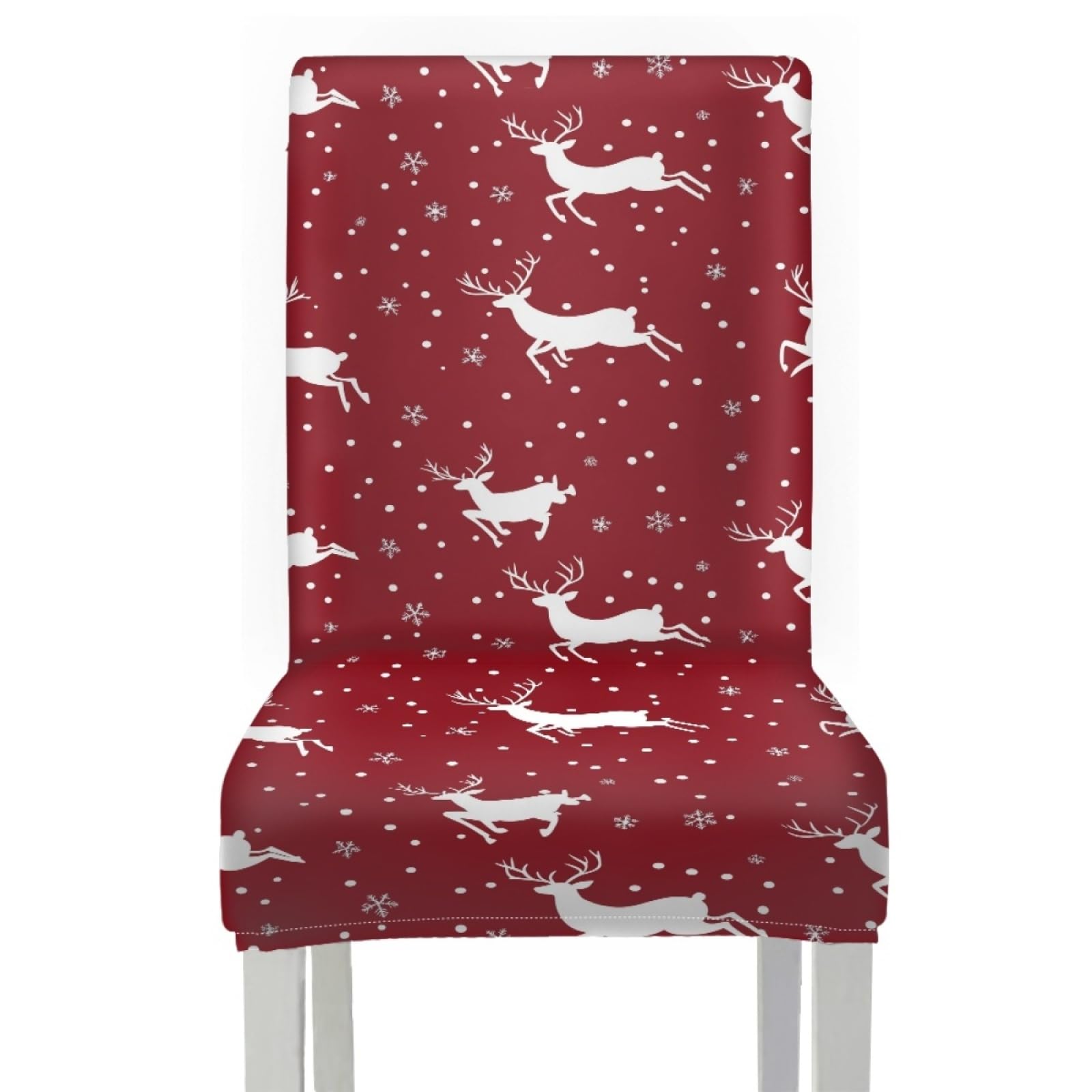 Stuhlüberzieher Schneeflocke Tiere Stuhl Überzieher Stuhlhussen 6er Set | Spandex Stuhl Hussen Waschbar Abnehmbare Stretch Hussen für Stühle Langlebig Stuhlbezug Universal für Küche,Restaurant,Hotel