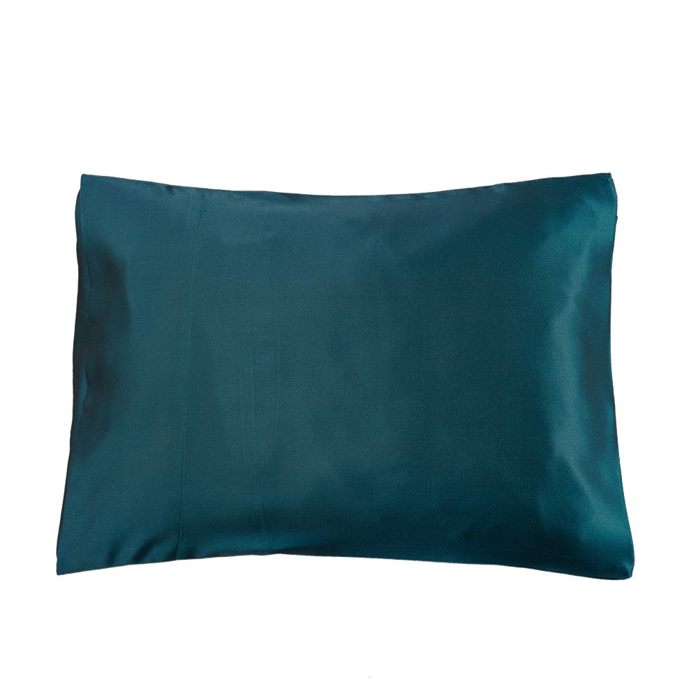 LilySilk 100% Nature Silk Pillowcase for Travel Pillows, Dark Teal, 13" x 18"