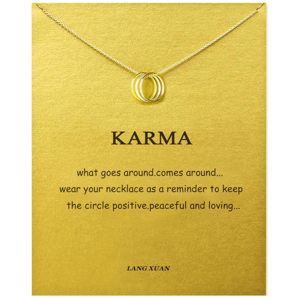 Message Card Gold Dainty Layered Compass Pendant Necklace Friendship Butterfly Sun Good Luck Elephant Pendant Faith Chain Necklace for Women Girl Gift